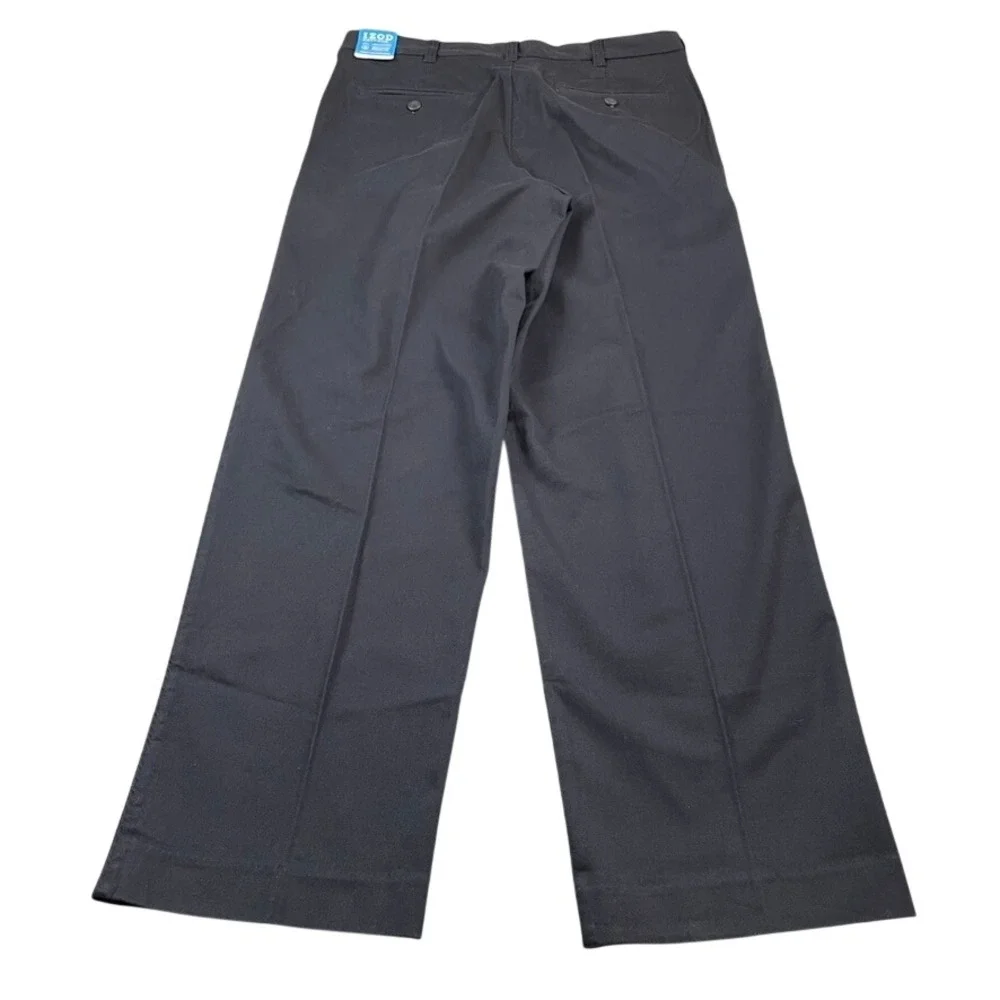 IZOD PerformX Mens Pleated Dress Pants Navy Blue 32x30 Stretch Cotton Trousers